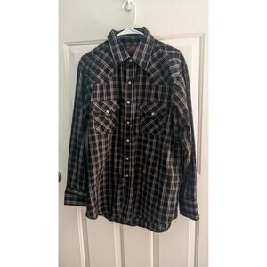 Plains Western Wear Pearl snap plaid button down shirt, Cowboy,, Western, Rodeo